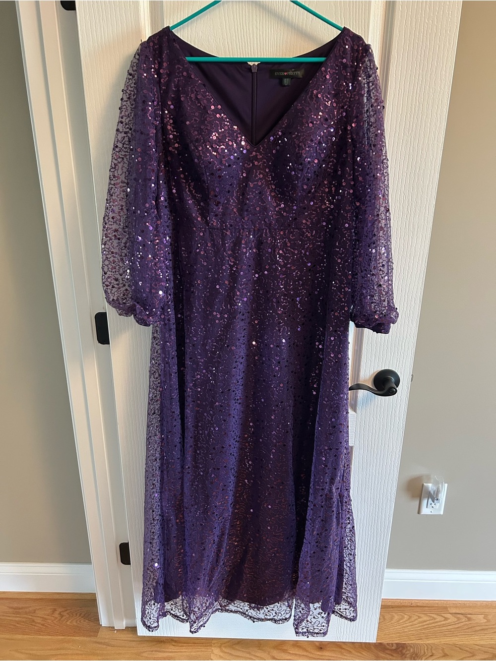 Ever Pretty Deep Purple Sequin Dress